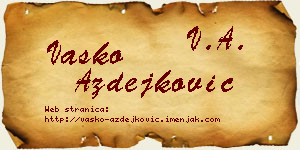 Vasko Azdejković vizit kartica